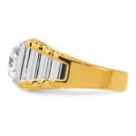 IBGoodman 14k Two-Tone 1 carat Lab Grown Diamond VS/SI+ G+ Polished and Ribbed Complete Men's Ring - Image 3