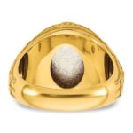 14k Two-Tone Engravable Round Signet ring - Image 5