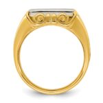 14k Two-Tone Engravable Square Signet ring - Image 2