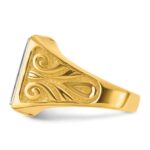14k Two-Tone Engravable Square Signet ring - Image 3
