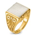 14k Two-Tone Engravable Square Signet ring - Image 6
