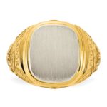 14k Two-Tone Engravable Square with Rounded Corners Signet ring - Image 4