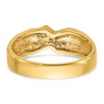 IBGoodman 14k Men's Polished and Grooved 3-Stone 1/5 Carat AA Quality Diamond Ring - Image 7