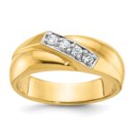 14k IBGoodman Men's Polished Curved Bypass 4-Stone Ring Mounting