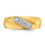 14k IBGoodman Men's Polished Curved Bypass 4-Stone Ring Mounting - Image 6