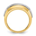 IBGoodman 14k Two-tone Men's Polished and Grooved 5-Stone 1 Carat AA Quality Diamond Ring - Image 2