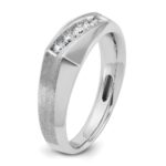 IBGoodman 14k White Gold Men's Polished and Satin 5-Stone 1/4 Carat AA Quality Diamond Ring - Image 8