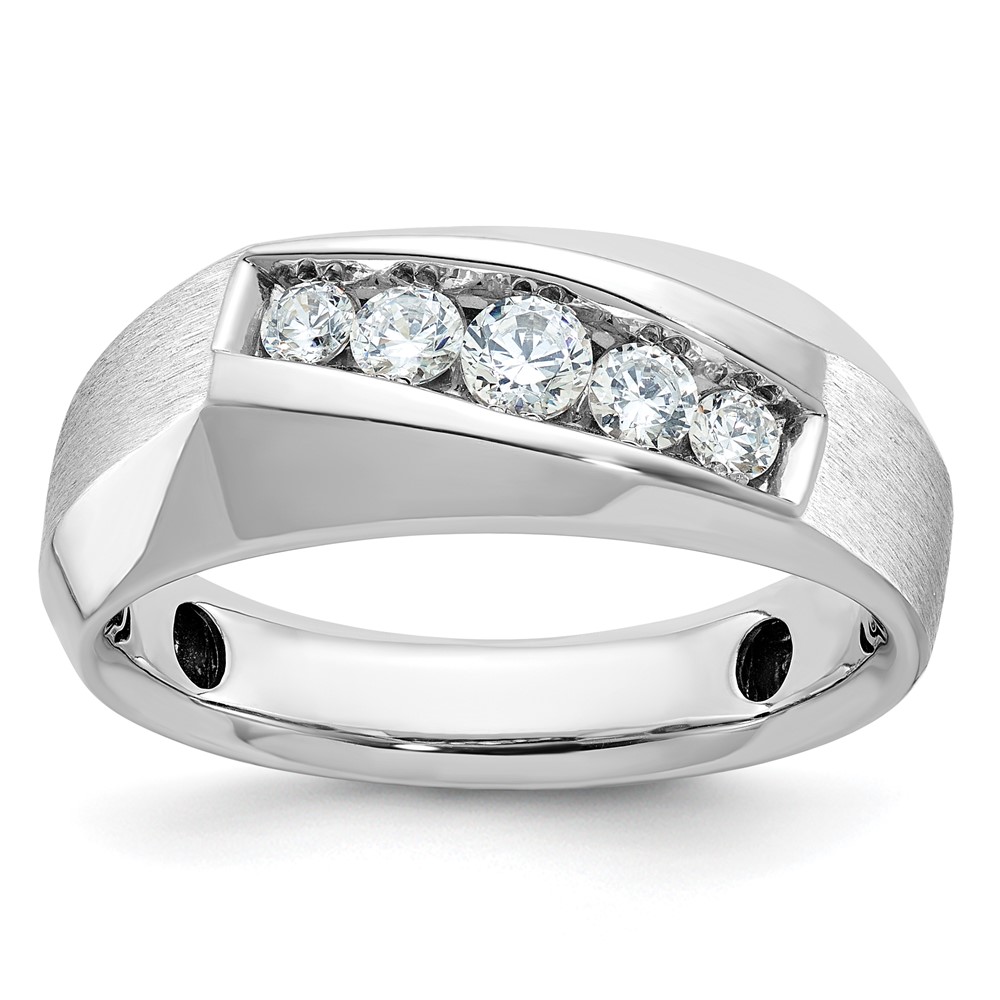 B63120-4WAA.jpg 14k White Gold IBGoodman Men's Polished & Satin 5-Stone Ring Mounting - Image 1