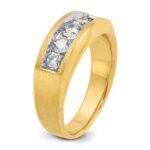 14k IBGoodman Men's Polished and Satin 5-Stone Ring Mounting - Image 8