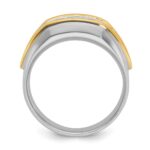 14k Two-tone IBGoodman Men's Polished 3-Stone Ring Mounting - Image 2