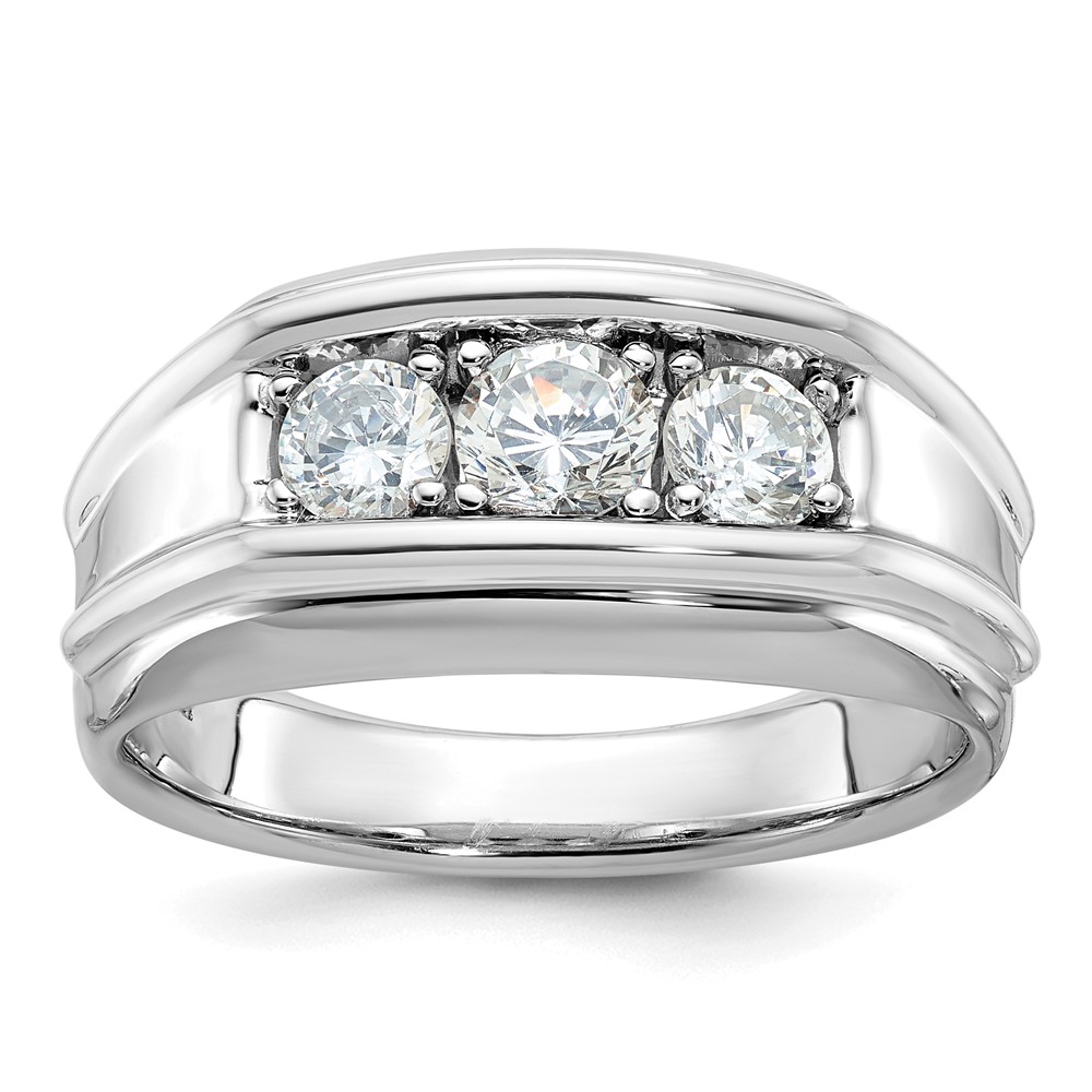 B63174-4WAA.jpg 14k White Gold IBGoodman Men's 1 carat Diamond Complete Ring - Image 1