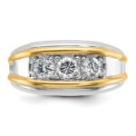 14k Two-tone IBGoodman Men's 1 carat Diamond Complete Ring - Image 4