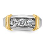 IBGoodman 14k Two-tone 1 carat Lab Grown Diamond VS/SI+ G+ Complete Men's Ring - Image 3