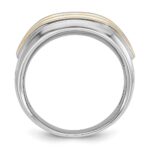 14k Two-tone IBGoodman Men's Polished 2-Row Ring Mounting - Image 2