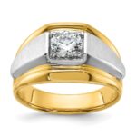 IBGoodman 14k Two-tone 1 carat Lab Grown Diamond VS/SI+ G+ Complete Polished and Brushed Men's Band