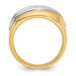 IBGoodman 14k Two-tone Men's Polished and Grooved Graduated 7-Stone 1/2 Carat AA Quality Diamond Ring - Image 2