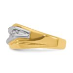 IBGoodman 14k Two-tone Men's Polished and Grooved Graduated 7-Stone Ring Mounting - Image 5