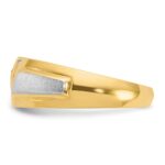 IBGoodman 14k Two-tone Men's Polished and Satin 3-Stone 1/5 Carat AA Quality Diamond Ring - Image 3