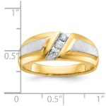 IBGoodman 14k Two-tone Men's Polished and Satin 3-Stone 1/5 Carat AA Quality Diamond Ring - Image 2
