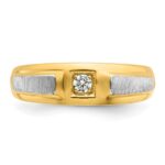 14k Two-tone IBGoodman Men's Polished and Satin Diamond Ring Mounting - Image 6