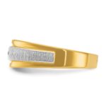 IBGoodman 14k with White Rhodium Men's Polished and Satin 5-Stone 1/10 Carat AA Quality Diamond Ring - Image 3