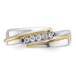 IBGoodman 14k Two-tone Men's Polished 5-Stone 1/6 Carat AA Quality Diamond Ring - Image 4