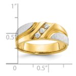 IBGoodman Two-tone 1/6 carat Lab Grown Diamond VS/SI+ G+ Complete Polished Satin and Grooved Men's Ring - Image 8