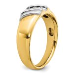 IBGoodman 14k Two-tone 1/6 carat Lab Grown Diamond VS/SI+ G+ Complete Polished Men's Ring - Image 6