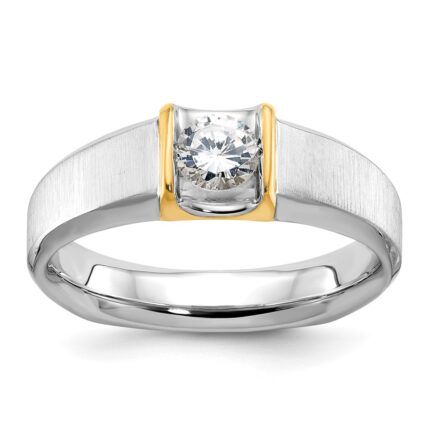 14k Two-tone IBGoodman Men's 1/2 carat Diamond Complete Ring