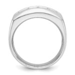 14k White Gold IBGoodman Men's Polished & Satin 5-Stone Ring Mounting - Image 2