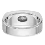 IBGoodman 14k White Gold 1 carat Lab Grown Diamond VS/SI+ G+ Five Stone Complete Polished and Satin Men's Ring - Image 5