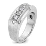 IBGoodman 14k White Gold 1 carat Lab Grown Diamond VS/SI+ G+ Five Stone Complete Polished and Satin Men's Ring - Image 6