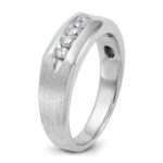 IBGoodman 14k White Gold Men's Polished and Satin 5-Stone 1/4 Carat AA Quality Diamond Ring - Image 6