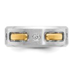 IBGoodman 10k Two-tone Men's Polished Satin and Cut-Out 1/6 Carat A Quality Diamond 3-Stone Ring - Image 6