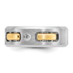 IBGoodman 14k Two-tone 1/6 carat Lab Grown Diamond VS/SI+ G+ Polished and Satin Cut-Out Three Stone Complete Men's Ring - Image 3