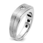 14k White Gold IBGoodman Men's Polished and Satin Diamond Ring Mounting - Image 8
