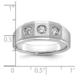 14k White Gold IBGoodman Men's Polished and Satin 3/8 carat Diamond Complete Ring - Image 3