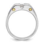 IBGoodman 14k Two-tone Men's Polished Satin and Cut-Out 3-Stone Ring Mounting - Image 2