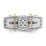 14k Two-tone IBGoodman Men's Polished and Satin 1/4 carat Diamond Complete Ring - Image 6
