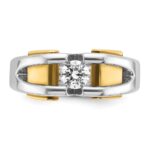 10k Two-tone IBGoodman Men's Diamond Complete Ring - Image 6