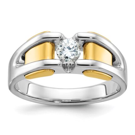 14k Two-tone IBGoodman Men's 3/8 carat Diamond Complete Ring