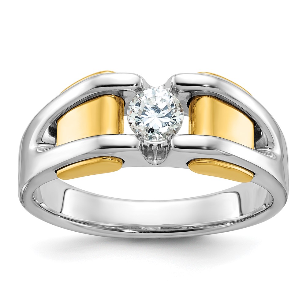 B63456-4WYAA-1.jpg 14k Two-tone IBGoodman Men's 3/8 carat Diamond Complete Ring - Image 1