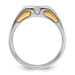14k Two-tone IBGoodman Men's 1/2 carat Diamond Complete Ring - Image 2