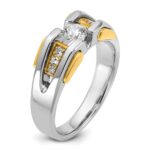 IBGoodman 14k Two-tone 1/2 carat Lab Grown Diamond VS/SI+ G+ Complete Men's Ring - Image 6
