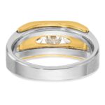 IBGoodman 14k Two-tone 1 carat Lab Grown Diamond VS/SI+ G+ Three Stone Complete Men's Ring - Image 5