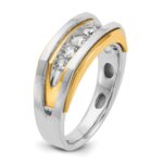 IBGoodman 14k Two-tone Men's Polished 5-Stone 1/2 Carat AA Quality Diamond Ring - Image 6