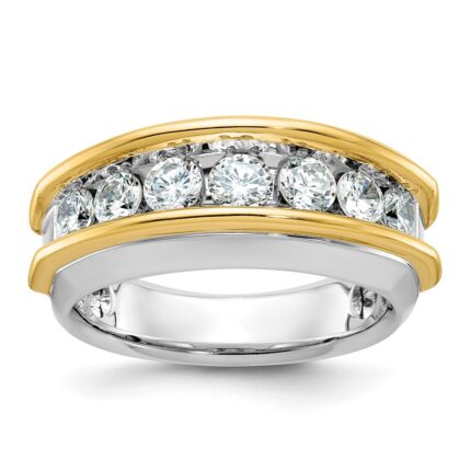 IBGoodman 14k Two-tone 1 1/2 carat Lab Grown Diamond VS/SI+ G+ Complete Men's Ring