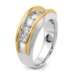 14k Two-tone IBGoodman Men's Polished 7-Stone Ring Mounting - Image 8