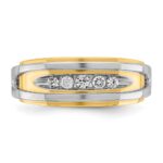 IBGoodman 14k Two-tone Men's Polished 5-Stone 1/4 Carat AA Quality Diamond Ring - Image 6