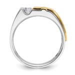 IBGoodman 10k Two-tone Men's Polished Satin and Cut-Out 1/3 Carat A Quality Diamond Cross Ring - Image 2